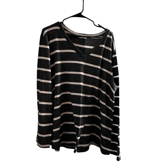 Chic Soul Striped V-Neck Sweater - Picture 1 of 3